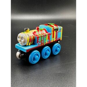 Learning Curve 2003 Paint-Splattered Thomas Wooden Railway Train Gullane Limited